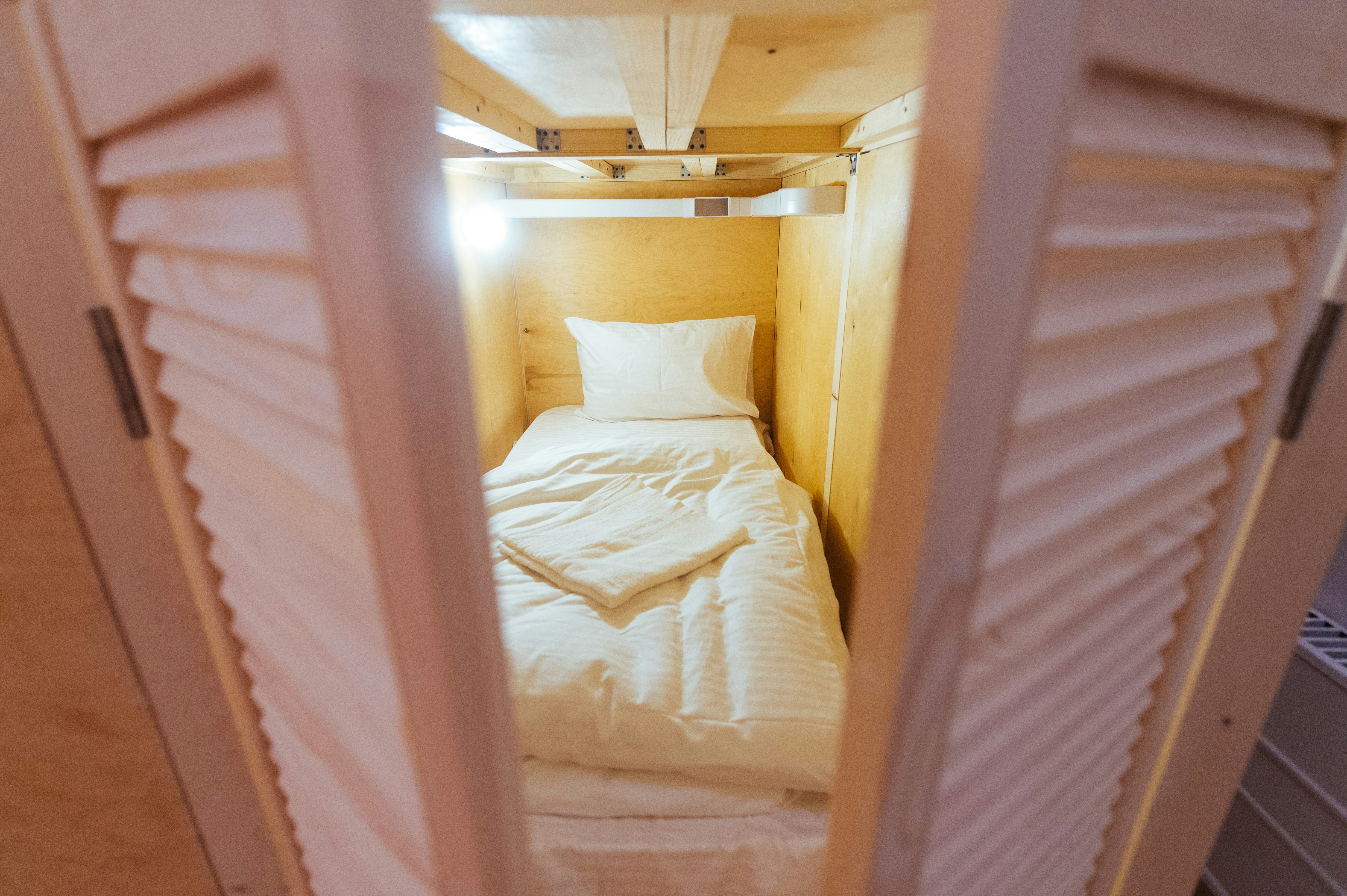 Modern hostel dormitory room